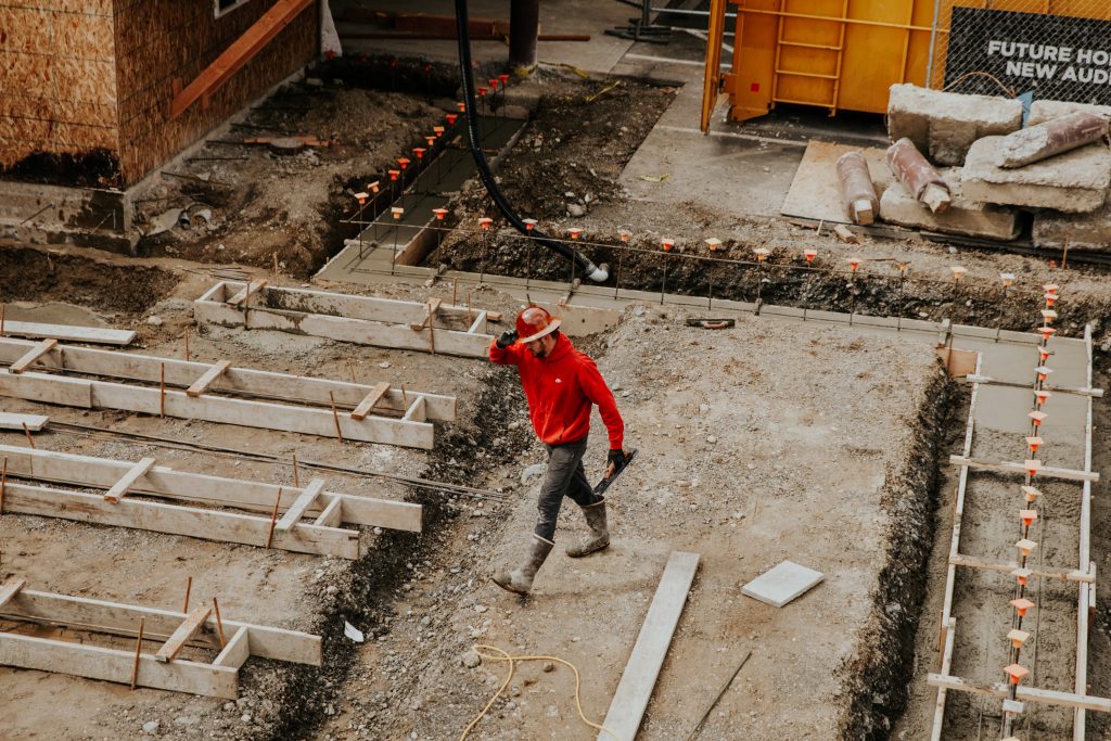 construction workers on a building site